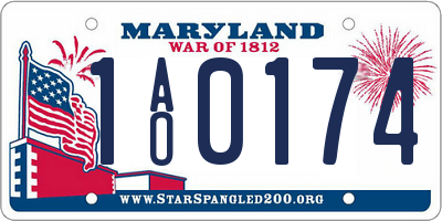 MD license plate 1AO0174