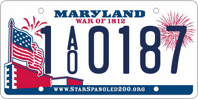 MD license plate 1AO0187