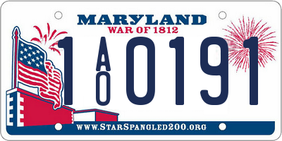 MD license plate 1AO0191