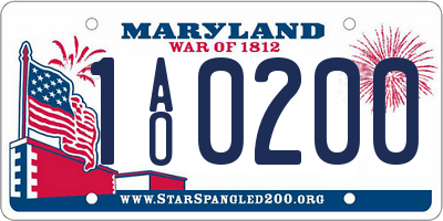 MD license plate 1AO0200