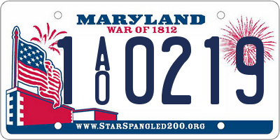 MD license plate 1AO0219