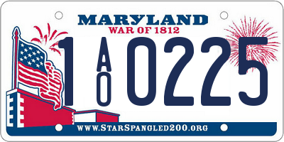 MD license plate 1AO0225