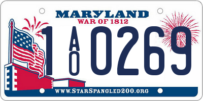 MD license plate 1AO0269
