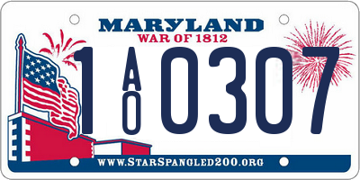 MD license plate 1AO0307