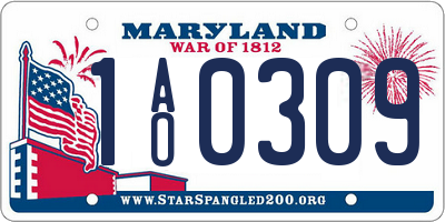 MD license plate 1AO0309