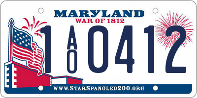 MD license plate 1AO0412