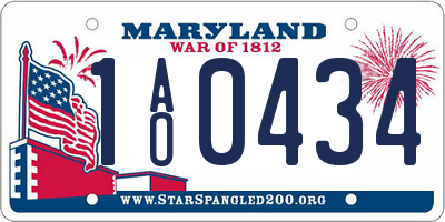 MD license plate 1AO0434