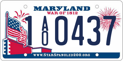 MD license plate 1AO0437