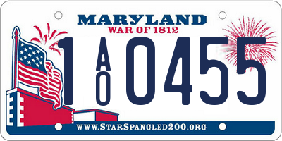 MD license plate 1AO0455