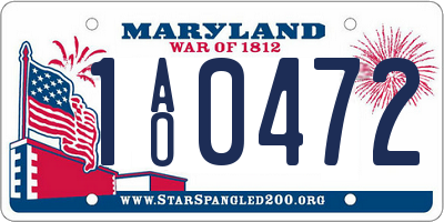 MD license plate 1AO0472