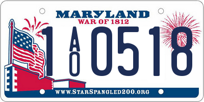 MD license plate 1AO0518