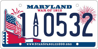 MD license plate 1AO0532