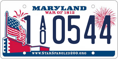 MD license plate 1AO0544