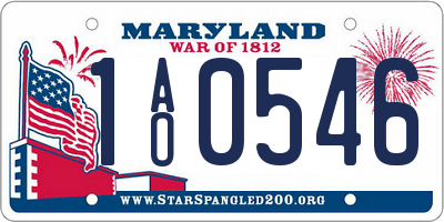 MD license plate 1AO0546
