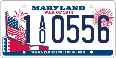 MD license plate 1AO0556
