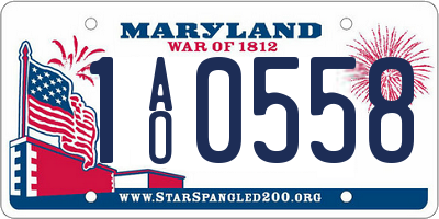 MD license plate 1AO0558