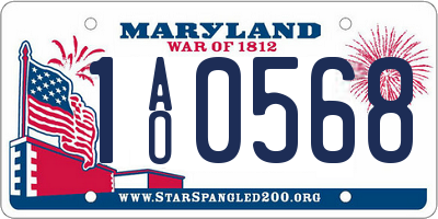 MD license plate 1AO0568