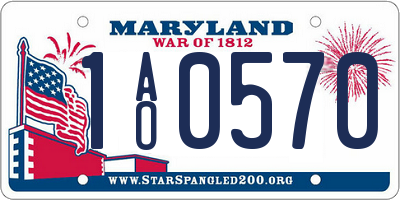 MD license plate 1AO0570