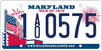 MD license plate 1AO0575