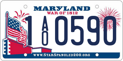 MD license plate 1AO0590