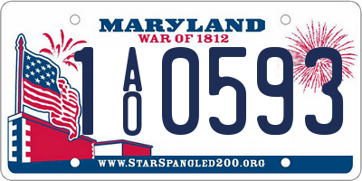 MD license plate 1AO0593