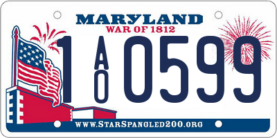 MD license plate 1AO0599