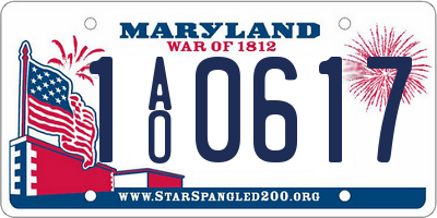 MD license plate 1AO0617