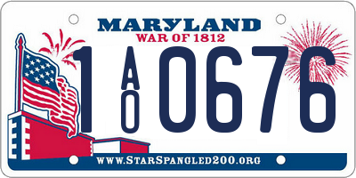 MD license plate 1AO0676