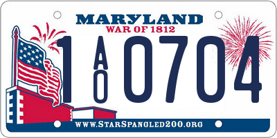 MD license plate 1AO0704