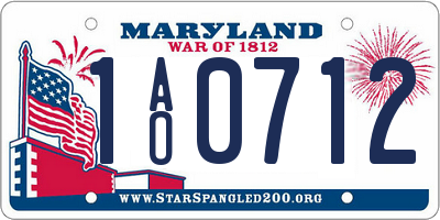 MD license plate 1AO0712
