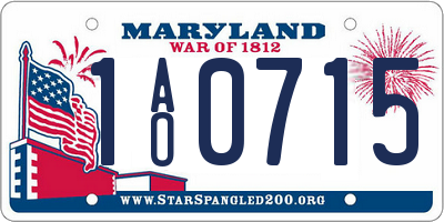 MD license plate 1AO0715