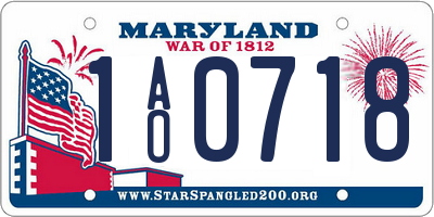 MD license plate 1AO0718