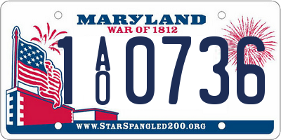 MD license plate 1AO0736