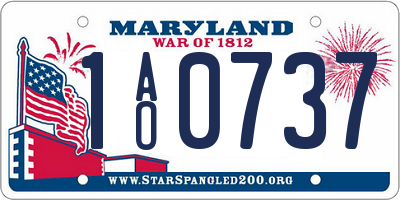 MD license plate 1AO0737