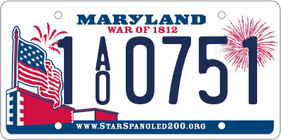 MD license plate 1AO0751