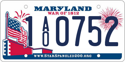 MD license plate 1AO0752
