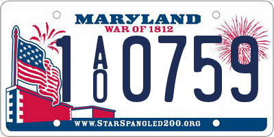 MD license plate 1AO0759