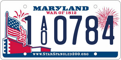 MD license plate 1AO0784