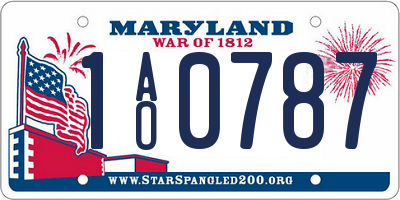 MD license plate 1AO0787