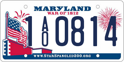 MD license plate 1AO0814