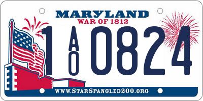 MD license plate 1AO0824