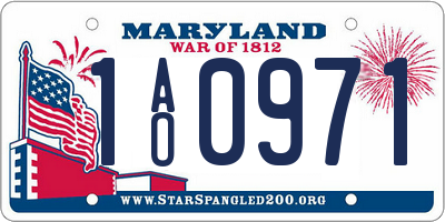 MD license plate 1AO0971