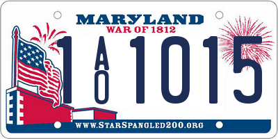 MD license plate 1AO1015
