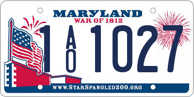 MD license plate 1AO1027