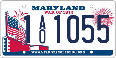 MD license plate 1AO1055
