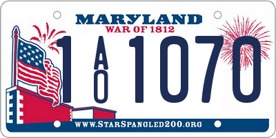 MD license plate 1AO1070