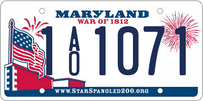MD license plate 1AO1071