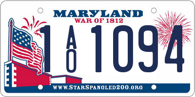 MD license plate 1AO1094