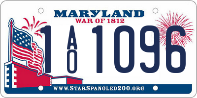 MD license plate 1AO1096
