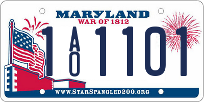 MD license plate 1AO1101
